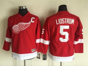 Kinder Detroit Red Wings Eishockey Trikot Nicklas Lidstrom #5 Red